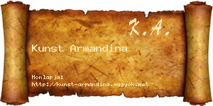 Kunst Armandina névjegykártya